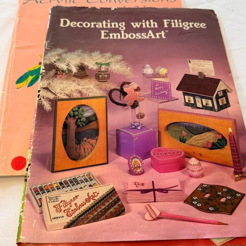 Folk‎ Art Acrylic Painting Instruction Book Lot of 9 Decorate Craft Patterns